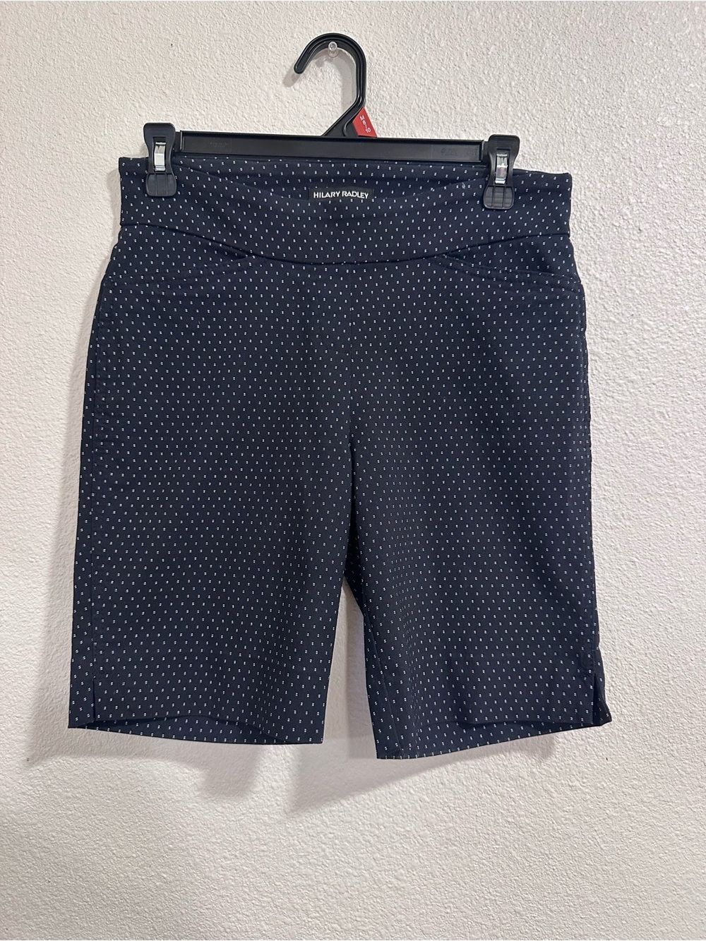Hilary Radley Navy with White Dot Bermuda Shorts